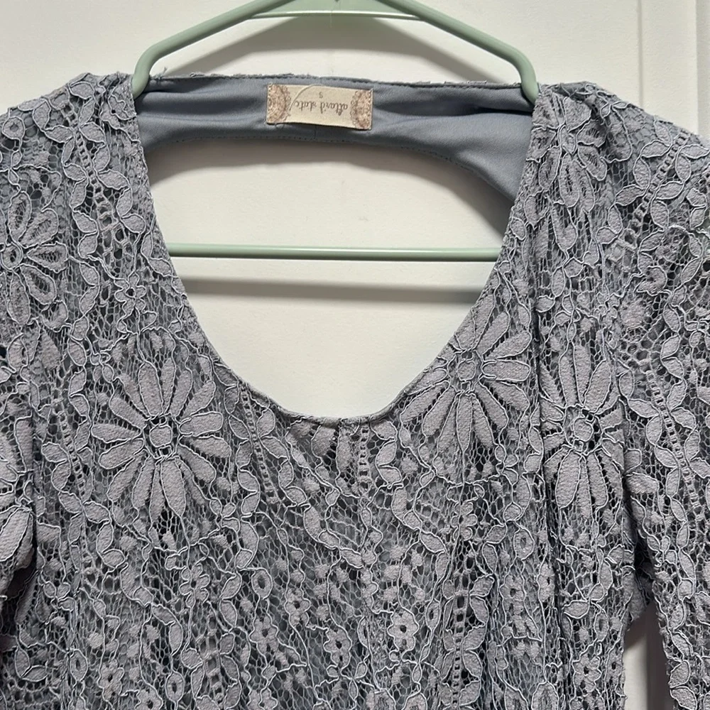 Altar’d State Lace Mini Dress 3/4 Sleeve Size Small - Picture 2 of 10